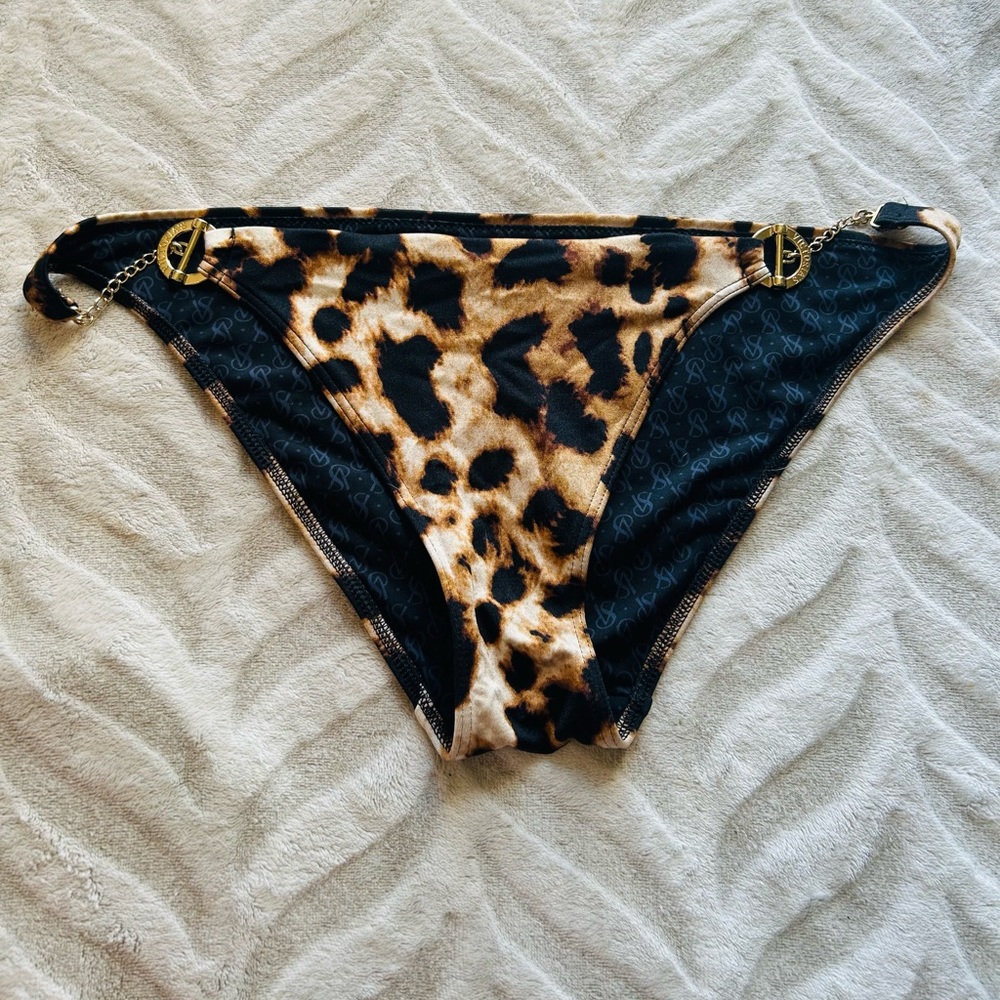 Victoria Secret Leopard Chain Strap Bikini Bottom Medium